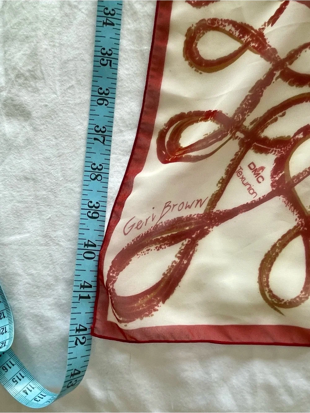 Geri Brown Rust and Cream Paisley almost Square Scarf- translucent